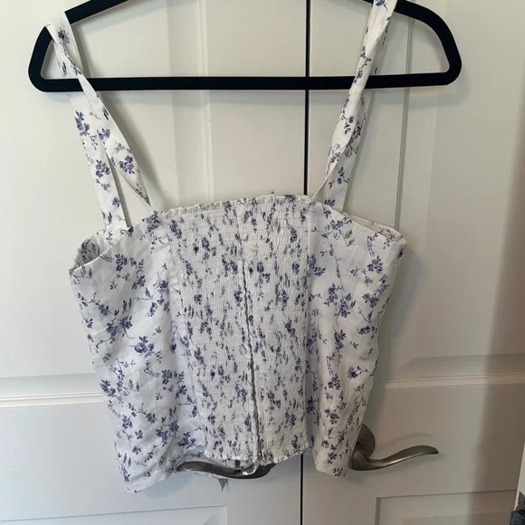 Reformation White Camisole Top with Delicate Bow Detail linen - Picture 5 of 6